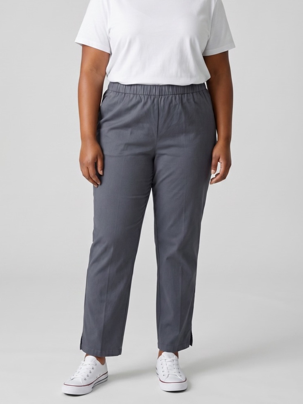 Eileen Fisher Organic Cotton Twill Slim Ankle Pant